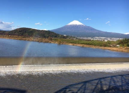 富士と虹