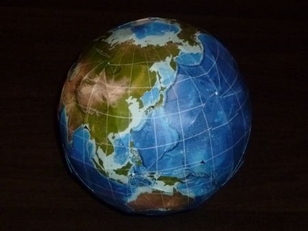 折り紙　地球　日本　ORIGAMI EARTH (GLOBE)