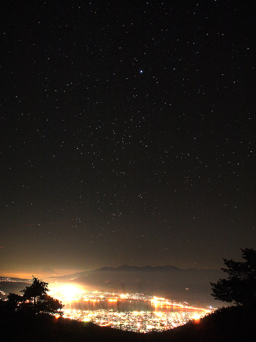 高ボッチ高原からの諏訪湖の夜景